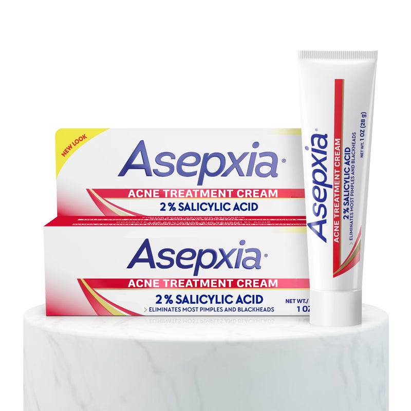 Asepxia 2% Salicylic Acid Acne Spot Treatment Cream | Drying Formula Targets Acne, Clears & Prevents Blemishes, Reduces Redness, Penetrates Pores, Pimple Cream, 1 Oz, 1-Pack - Image 1