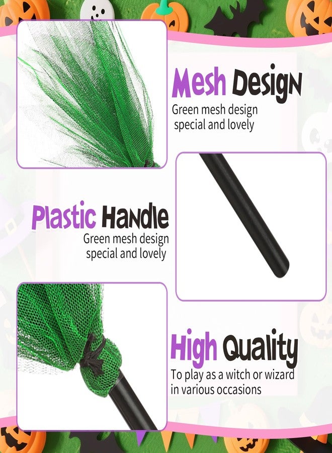 Arrowbash 2 Packs Halloween Witches Broom and Witch Wands Star, Fairy Princess Wand Broomstick Cosplay Costume Props for Masquerade Dress up Party Favors (Pink and Green) - Image 4