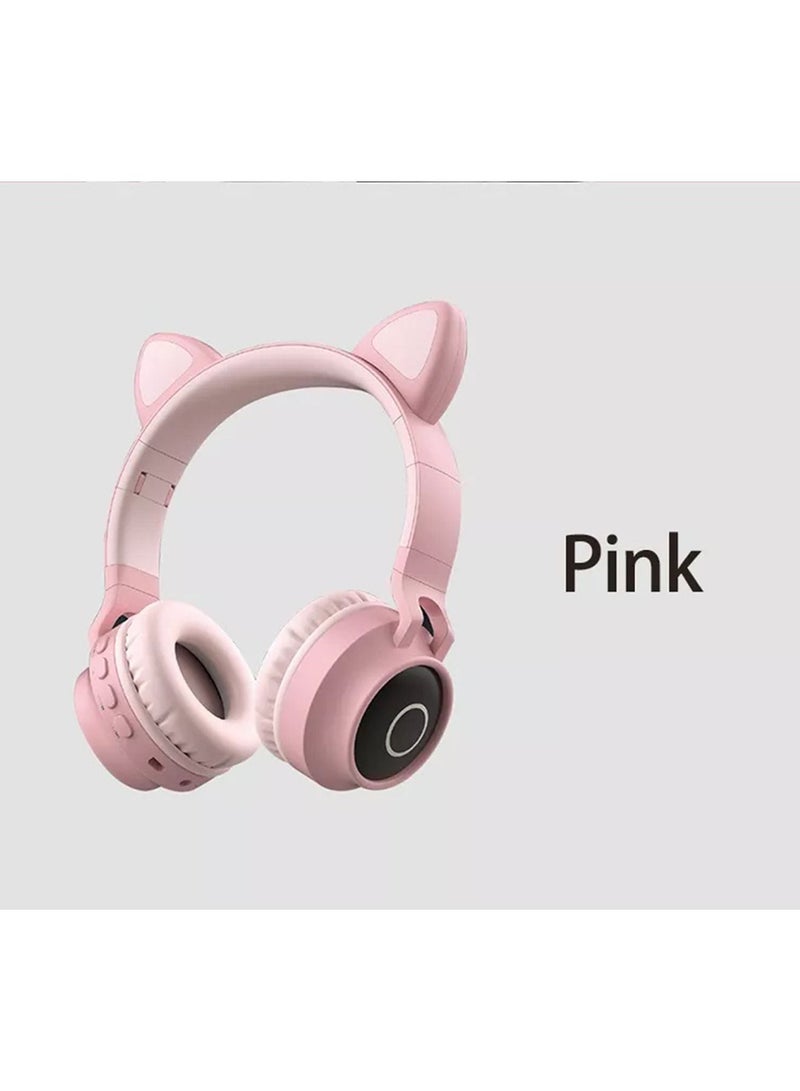 GT-Wheel Kids Bluetooth Cat Ear Headphones 5.0 with Mic LED Light Deep Bass Foldable Stereo Wireless Headset - Image 2