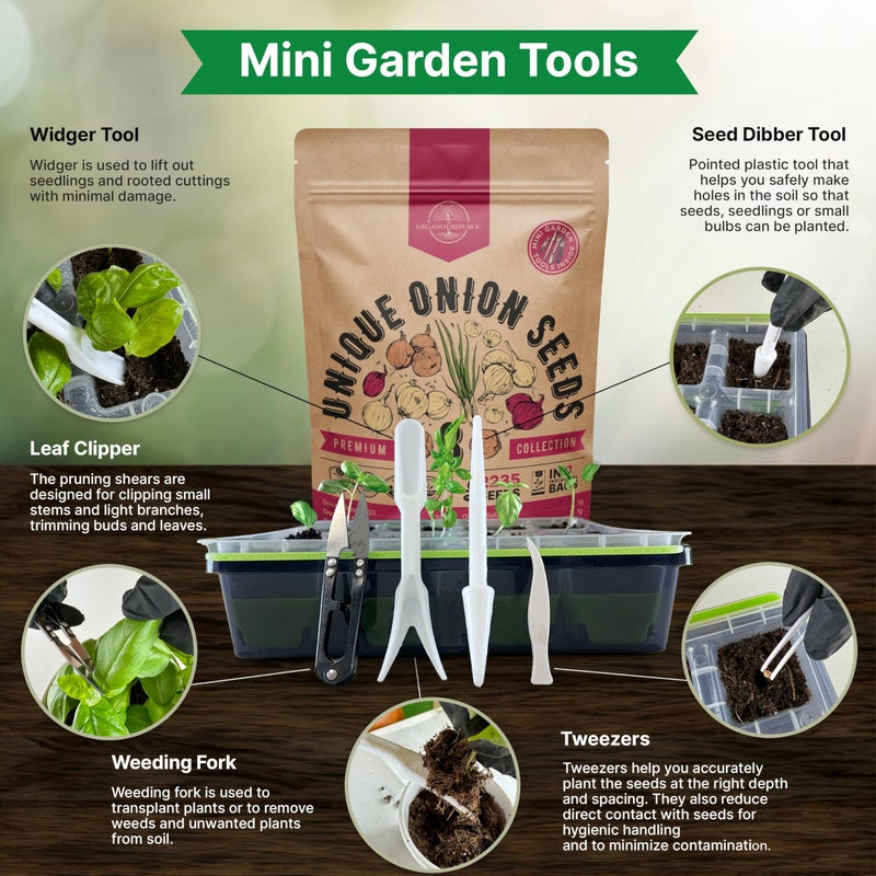 Organo Republic 8 Onion Seeds Variety Pack Heirloom, Non-GMO, Sets for Indoors, Outdoors Gardening. 2200+ Seeds: Walla Walla, Green Onion, Red Burgundy, White & Yellow Sweet Spanish Onions - Image 4