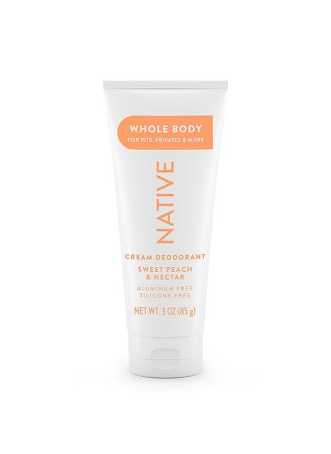 native Whole Body Deodorant Cream Contains Naturally Derived Ingredients, Deodorant For Women & Men | 72 Hour Odor Protection, Aluminum Free With Coconut Oil And Shea Butter | Sweet Peach & Nectar  - Image 1