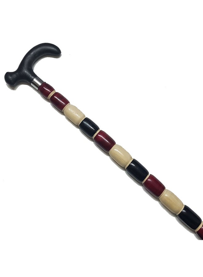 A walking stick made of Aswan beech wood, for men, black and red color. - Image 2