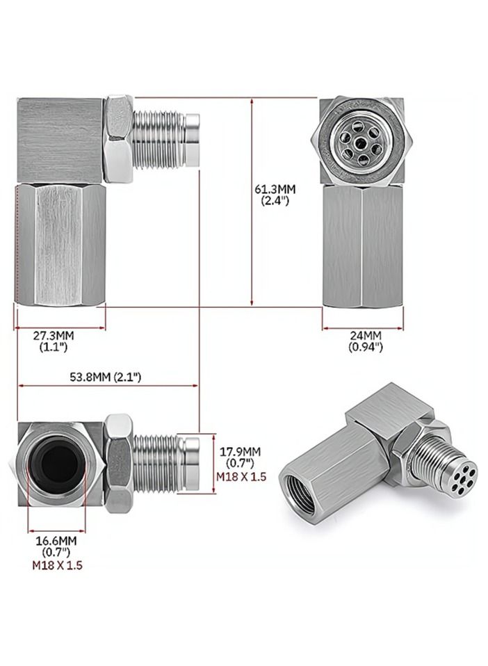 Excefore O2 Sensor Spacer 1 Pcs Universal M18*1.5 Check Engine Light Eliminator Adapter O2 Oxygen Sensor Spacer Extender Adapater Isolator for Exhaust Systems  - Image 4