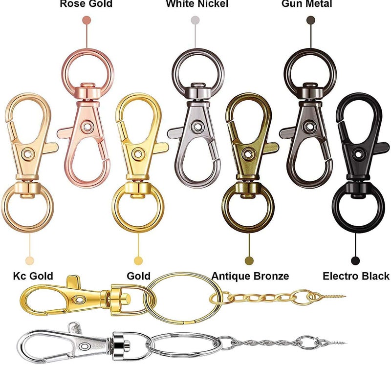 DIY Crafts (5 Sets 3x5, Golden.) Keyrings & Keychains Round Swivel Snap Hooks Key Rings Chain Jump Rings Mini Screw Metal For Lanyard, ID, Bags, Wallets, Luggage Making - Image 4