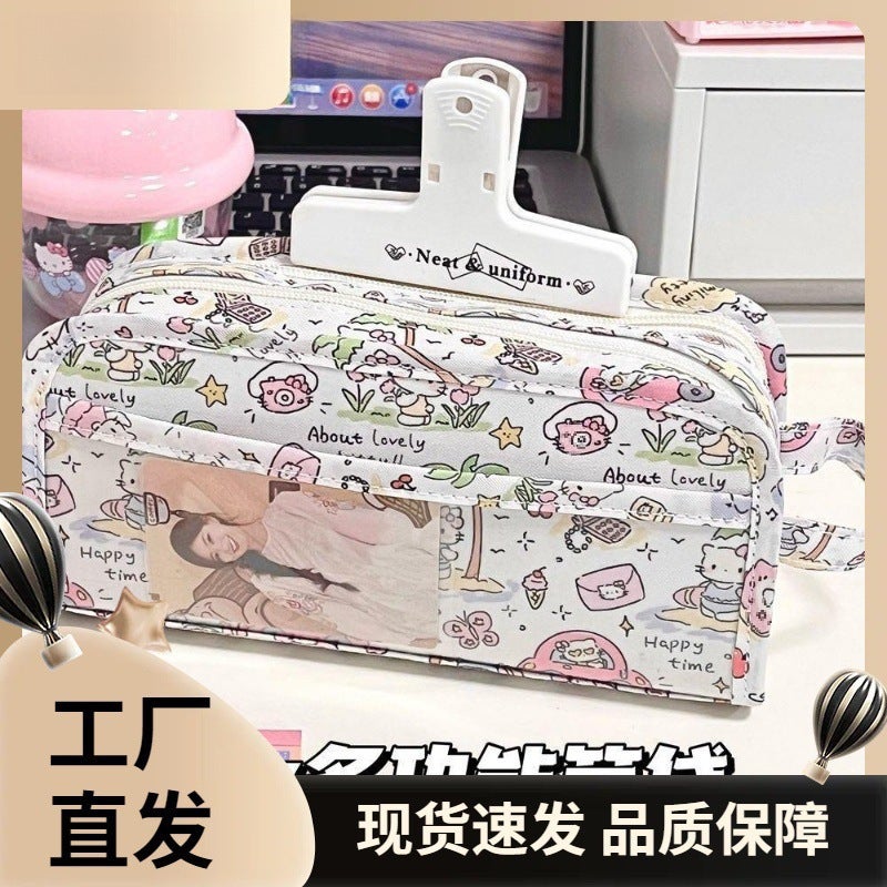 Multi-Functional Primary School Students Senior High School Stationery Bag Large Collection Girl Heart Large Capacity High-Value Korean Pencil Case - Image 4