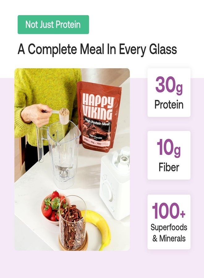 Happy Viking Plant-Based Protein Powder +100 Superfoods Vanilla Meal Replacement Shake, Created by Venus Williams, 30g Plant Protein, 10g Fiber, Vegan, Gluten-Free, Non-GMO, 15 Meals - Image 4