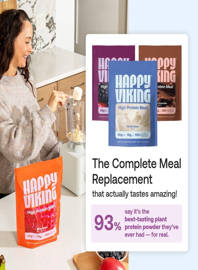 Happy Viking Plant-Based Protein Powder +100 Superfoods Vanilla Meal Replacement Shake, Created by Venus Williams, 30g Plant Protein, 10g Fiber, Vegan, Gluten-Free, Non-GMO, 15 Meals - Image 3