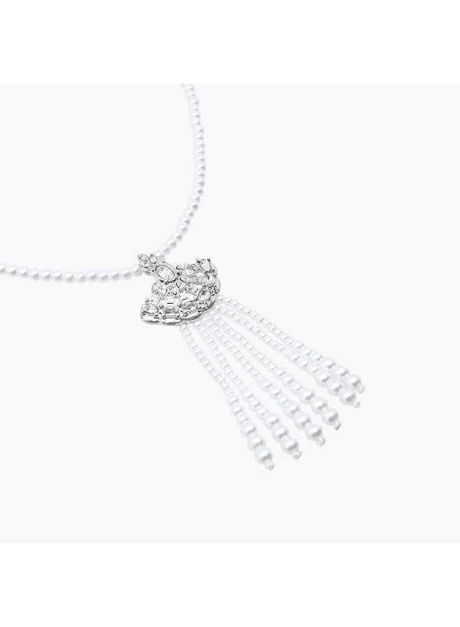 LIFESTYLE Metal Pearl Pendant Necklace - Image 3