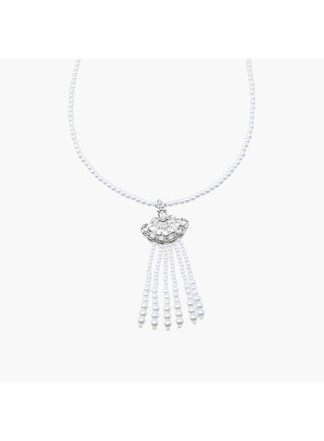 LIFESTYLE Metal Pearl Pendant Necklace - Image 2