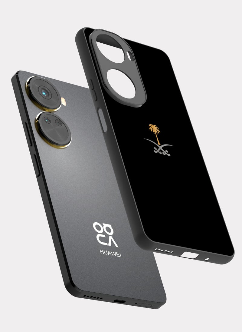 بكسلات كفر هواوي نوفا 12 اس إي شعار السعودية اسود ذهبي - Image 2