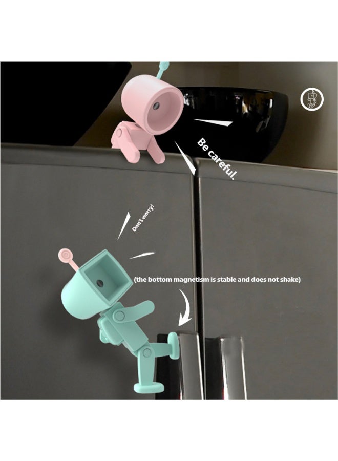 Astronaut Magnetic LED Night Light - Battery-Powered Mini Robot Book Light, Desktop Building Block Decor Ambient Lamp, Creative Christmas/Birthday Gift Toy - Image 5