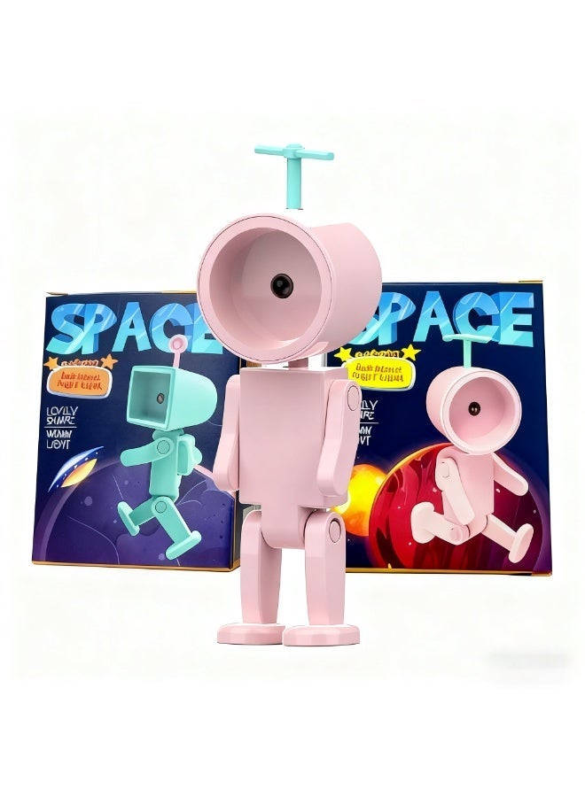 Astronaut Magnetic LED Night Light - Battery-Powered Mini Robot Book Light, Desktop Building Block Decor Ambient Lamp, Creative Christmas/Birthday Gift Toy - Image 2