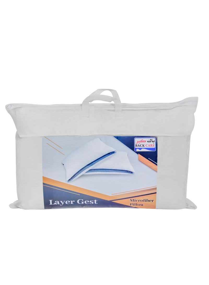 Back Care | Hotel Pillow - Luxury Down Alternative Filling Pillow Soft Brushed Microfiber Top, Anti Allergy Bed Pillows White, Ultra-soft Microfiber Strip Hotel pillow for Ultimate Comfort and Support - Image 1