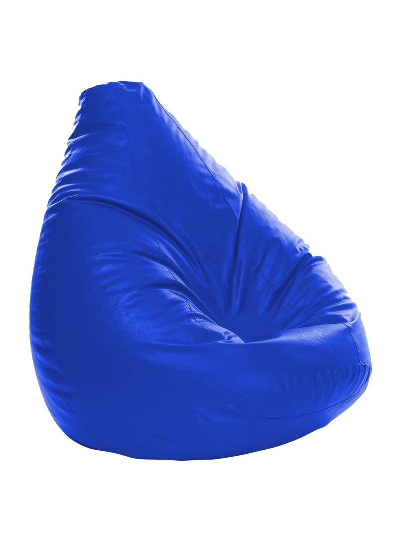 Faux Leather Standard Bean Bag With Polystyrene Filling - Royal Blue