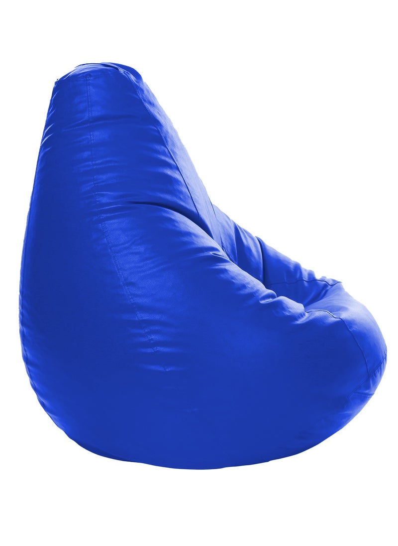 Faux Leather Standard Bean Bag With Polystyrene Filling - Royal Blue