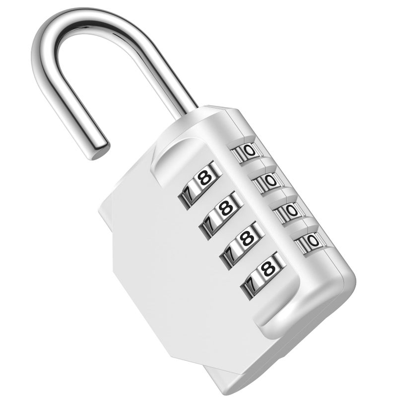 Puroma Combination Lock 4 Digit Waterproof Locker Locks Secure Outdoor Padlock for Gym Lockers, Toolboxes, Gates, Fences, Storage, Sports Locker, Cabinets (Silver) - Image 1