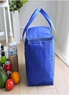 Generic Large Storage Bag Food And Beverage Storage Bag Lined With Thermal Foil For Travel And Trips Size 35 x 30 x 20 CM (Blue) 