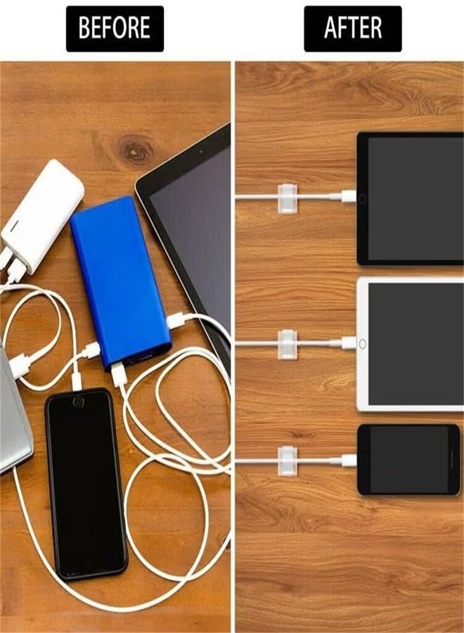 ثري ام 50 قطعة من مشابك الكابلات اللاصقة، منظمات أسلاك الكابلات البلاستيكية، مشبك إدارة تخزين الكابلات للمنزل والمكتب - لون شفاف - Image 5