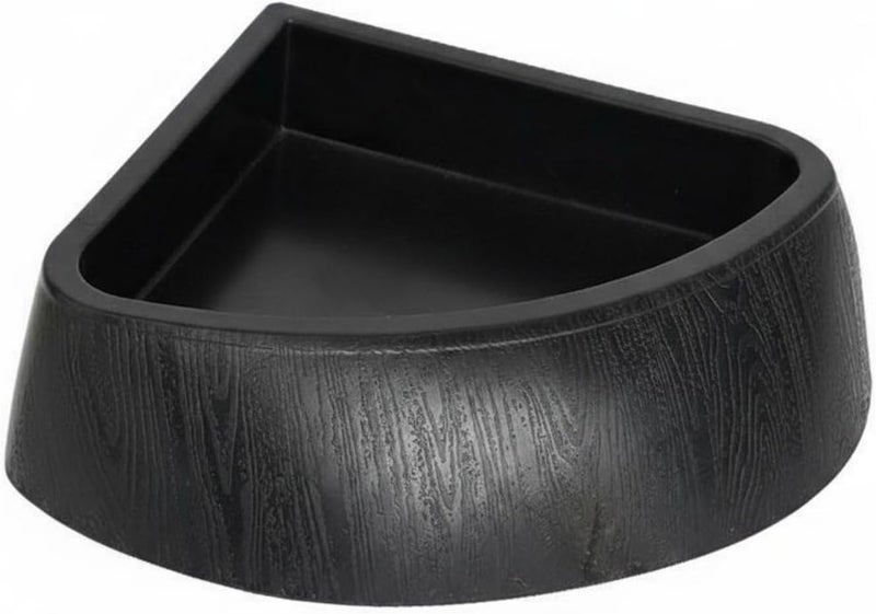 Tortoise Water Basin Easy to Clean Reptile Corner Bowl Anti-Tipping Terrarium Accessory for Vivarium, Black - Image 1