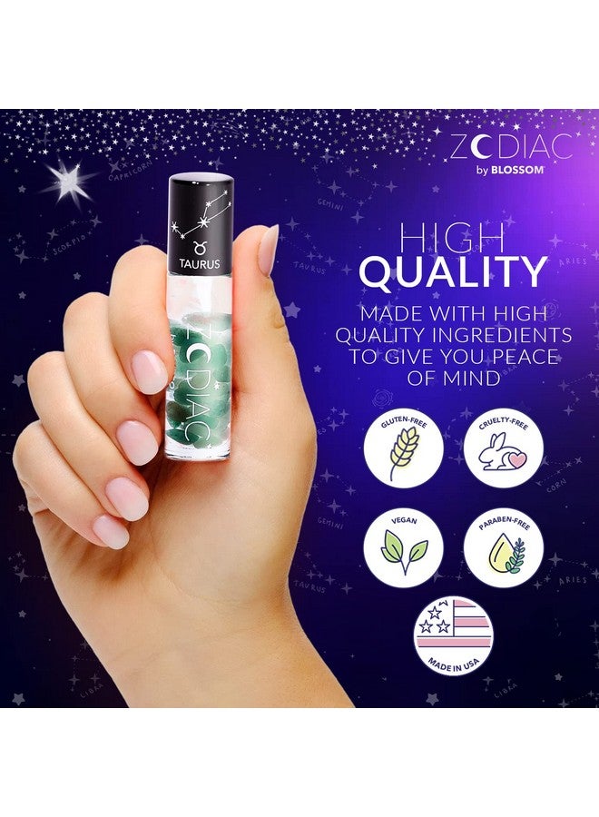 Blossom Zodiac Sign Roll-On Lip Gloss, Vanilla Scented + Moisturizing with Crystals, Made in USA, 0.20 fl. oz./5.9ml, Taurus - Image 3