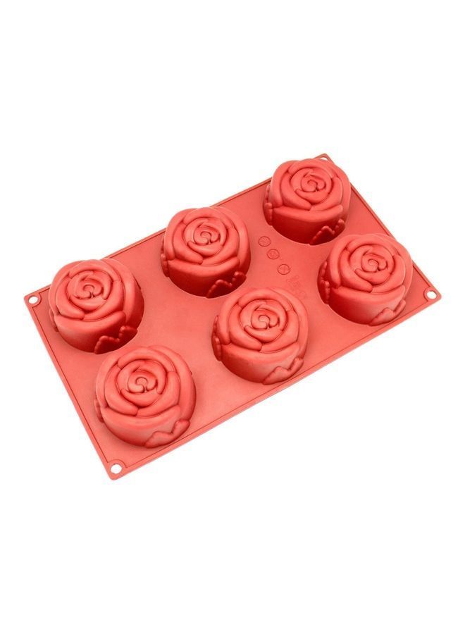 NIBEMINENT 6-Cup Silicone Mold Garden Rose Cupcake Baking Pan Multicolour one size - Image 1