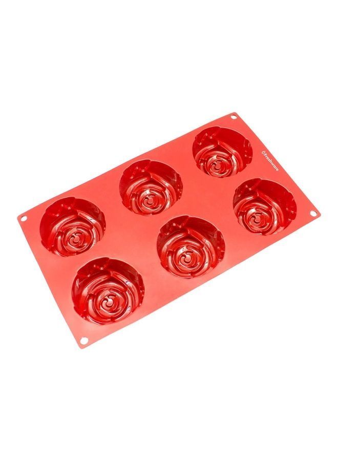 NIBEMINENT 6-Cup Silicone Mold Garden Rose Cupcake Baking Pan Multicolour one size - Image 2