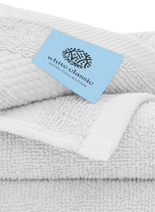 White Classic طقم مناشف استحمام فضية فاخرة - قطن مصنّع بجودة الفنادق ماص للماء 8 قطع | 2 منشفة استحمام | 2 منشفة يد | 4 قماشات غسيل [تساوي 72.95 دولار] 8 قطع - Image 5