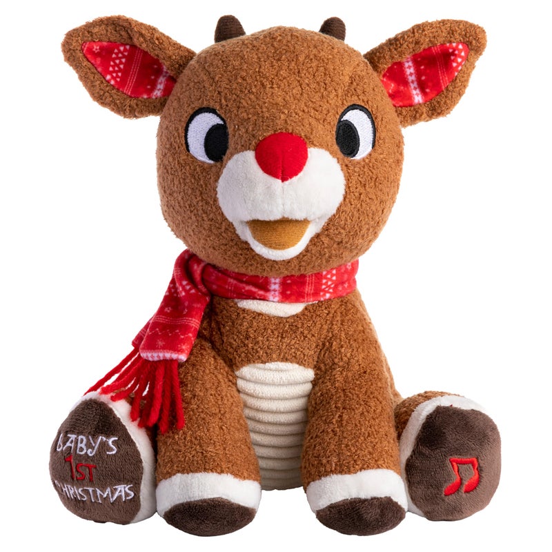 KIDS PREFERRED Santa Claus Rudolph The RedNosed Reindeer Musical Stuffed Animal Babys First Christmas Plush 8 Inches - Image 2
