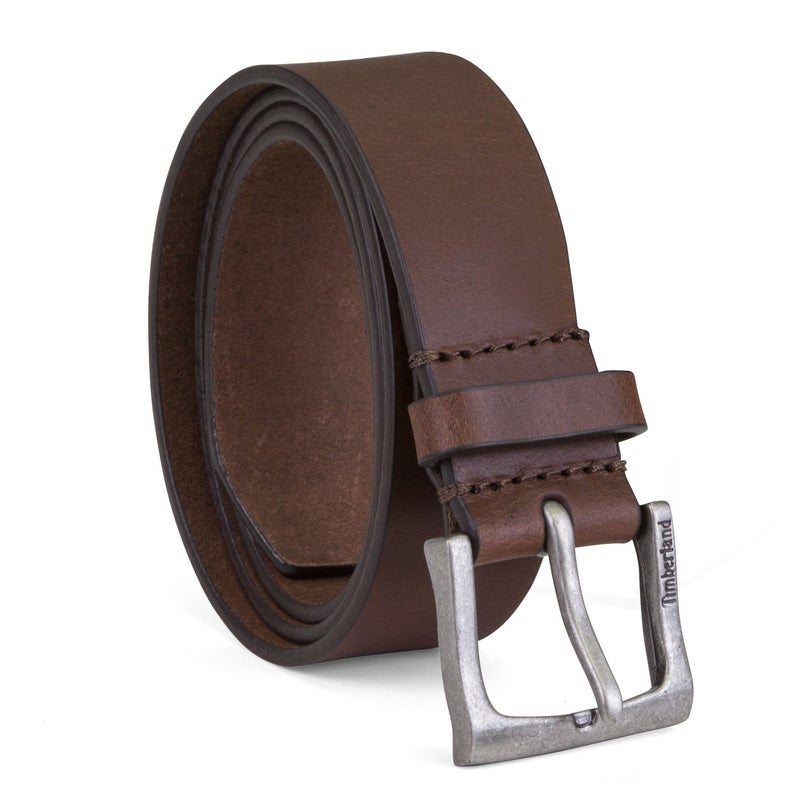 Timberland Men's Classic Leather Jean Belt 1.4 Inches Wide, Brown, 32 - Image 1