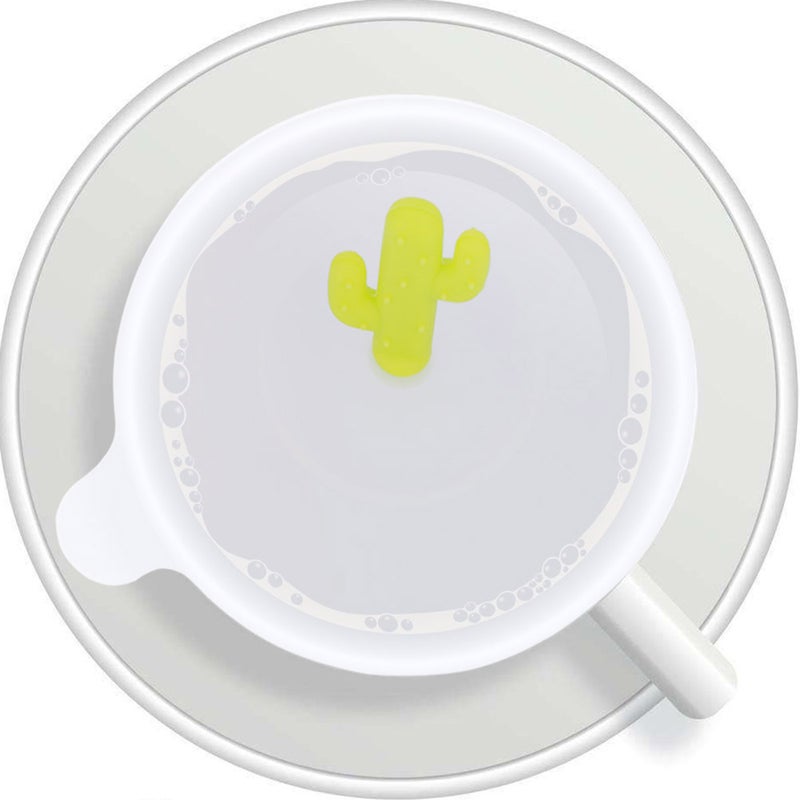 Food Grade Silicone Cup Cover Lid Cactus Drink Cover for Hot and Cold Drinks Mugs Glasses Bowls( , Light Green) - Image 4
