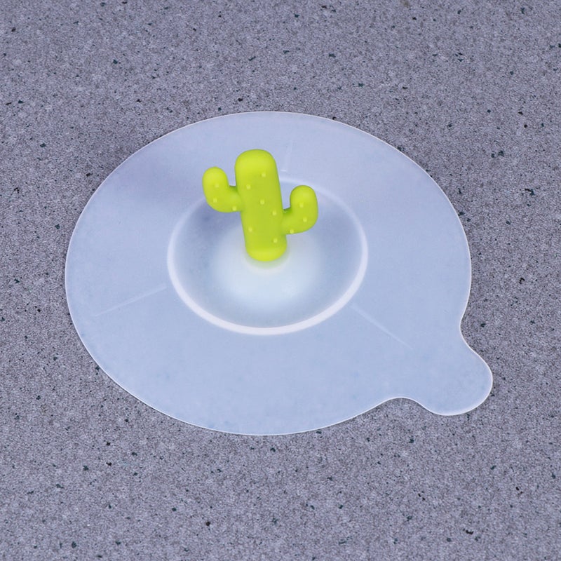 Food Grade Silicone Cup Cover Lid Cactus Drink Cover for Hot and Cold Drinks Mugs Glasses Bowls( , Light Green) - Image 3
