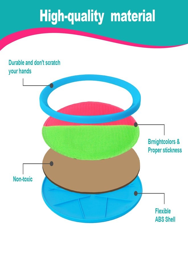 BCWATERFUNPD Toss and Catch Ball Set – Family Outdoor Games, Games for Kids Ages 4-8 +, Beach Kids Toys Great for Boys and Girls, Ideal for Birthday Includes 4 Paddles 4 Sticky Balls (36 Months+) - Image 5