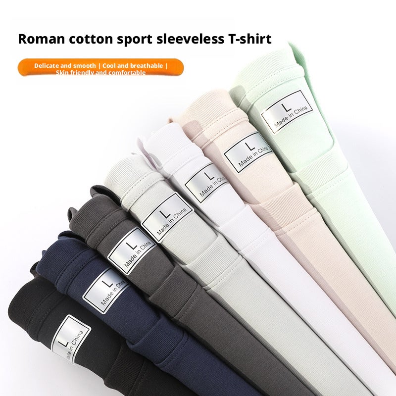 Men's Custom 220g Cotton Sleeveless T-Shirt - Image 4