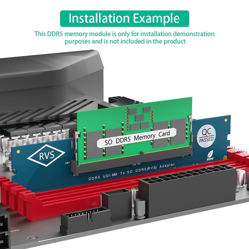 Kopinma Laptop DDR5 RAM to Desktop DDR5 U-DIMM Adapter Card, SO-DIMM to U-DIMM Converter, 6-Layer PCB, JEDEC Compliant - Image 4