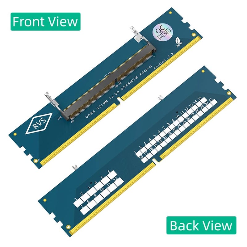 Kopinma Laptop DDR5 RAM to Desktop DDR5 U-DIMM Adapter Card, SO-DIMM to U-DIMM Converter, 6-Layer PCB, JEDEC Compliant - Image 3