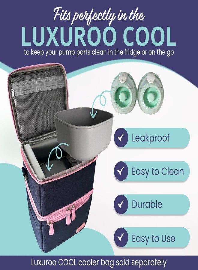 Luxuroo PumpPartment Box BPA Free Dishwasher Safe Breast Pump Parts Container Caddy, Fridge Hack for Pumping Moms At Work, Fits Inside COOL Cooler, Holds Spectra Elvie - Image 3