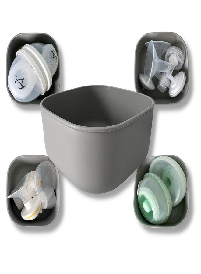 Luxuroo PumpPartment Box BPA Free Dishwasher Safe Breast Pump Parts Container Caddy, Fridge Hack for Pumping Moms At Work, Fits Inside COOL Cooler, Holds Spectra Elvie - Image 1