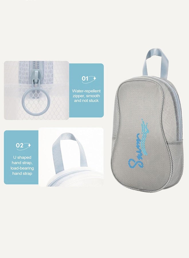 Hanayo Beach Bag Portable Swimming Bag EVA Wash Bag Handheld Waterproof Storage Bag Makeup Bag Sports Bag for Women and Men Swim Tote for Beach and Gym(Grey) - Image 4