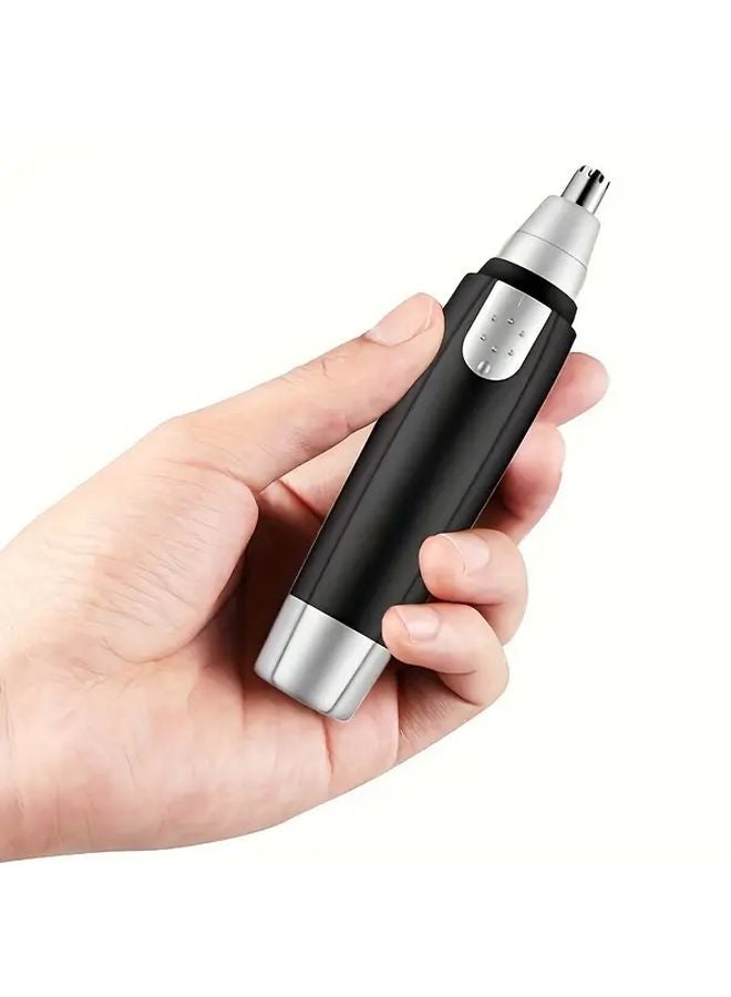Black Unisex Automatic Nose Hair Trimmer Water Washable Battery Operated Electric Nostril Shaver - Image 5