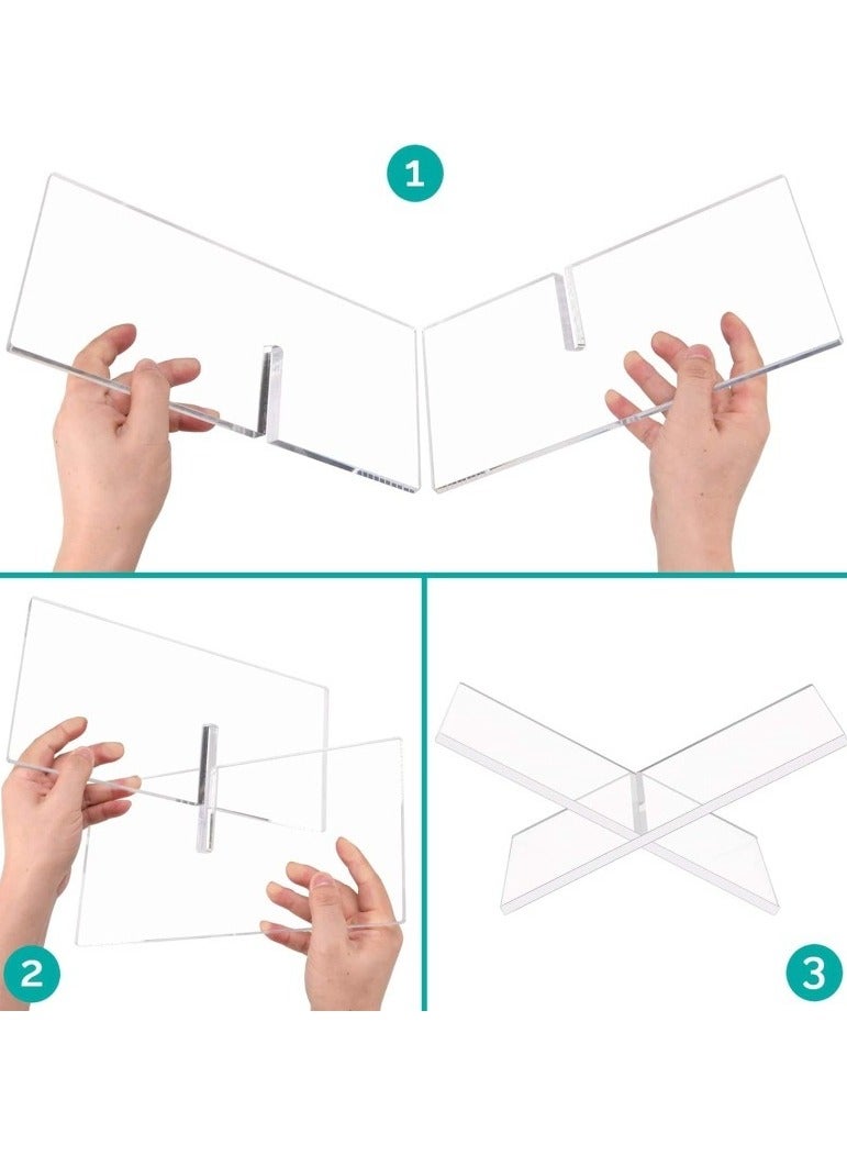 حامل كتب أكريليك، ديكور منزلي مميز، ٢٨×١٥.١×١٥.٥ سم - حامل عرض عملي شفاف وسميك على شكل حرف X، مناسب للقرآن الكريم، وكتب الطبخ، وطاولة القهوة، والقراءة. - Image 4