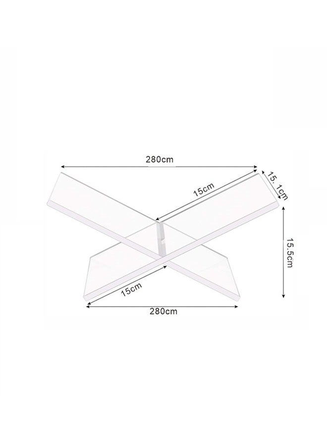 حامل كتب أكريليك، ديكور منزلي مميز، ٢٨×١٥.١×١٥.٥ سم - حامل عرض عملي شفاف وسميك على شكل حرف X، مناسب للقرآن الكريم، وكتب الطبخ، وطاولة القهوة، والقراءة. - Image 3