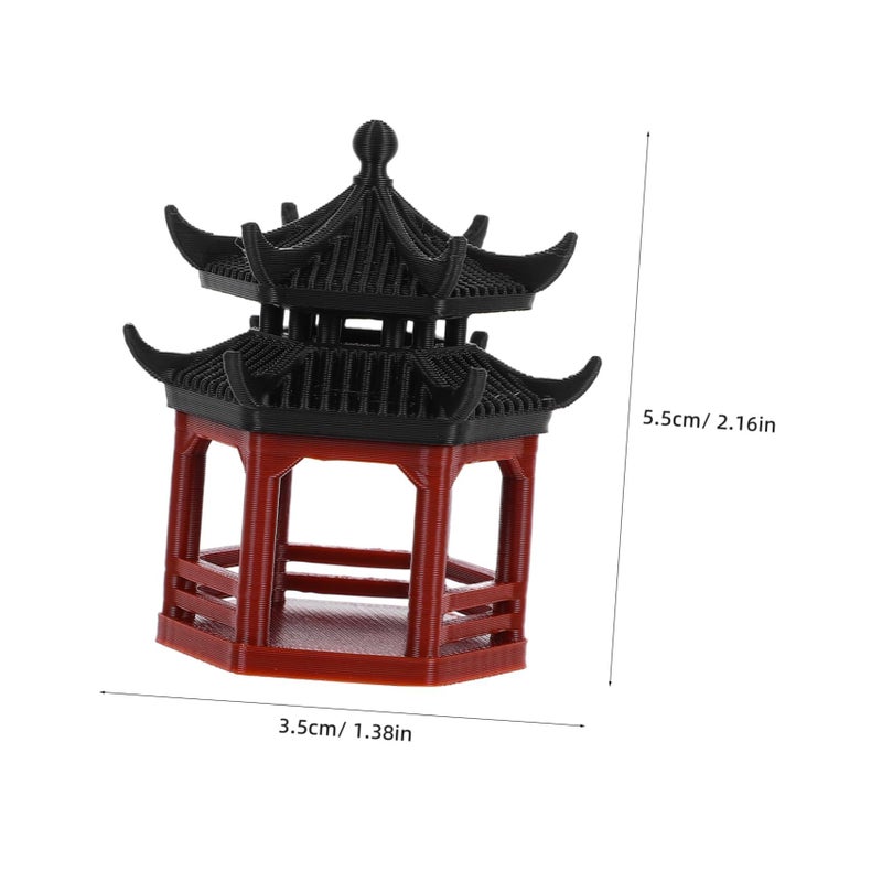 Chinese Garden Ornament Miniature Pavilion Fish Tank Landscaping Decor Plastic - Image 3