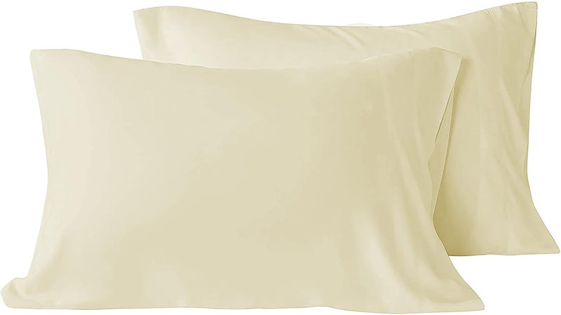 MECKHOME CULTURE MeckHome Culture Premium Microfiber Standard Size 18 x 28 Inches46cm x 71cm Pillow Covers Set of 2Ivory  - Image 1