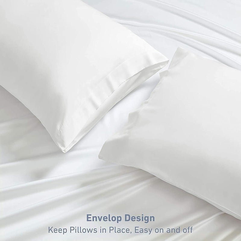 MECKHOME CULTURE MeckHome Culture Premium Microfiber Standard Size 18 x 28 Inches46cm x 71cm Pillow Covers Set of 2Ivory  - Image 3