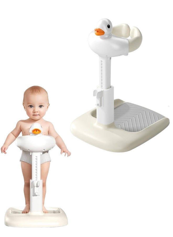 Adjustable height baby bath stand with anti-slip base, portable foldable bath stand for infant safety, freestanding with adjustable height and safety handle - bathtub support for infants 5-36 months - Image 1