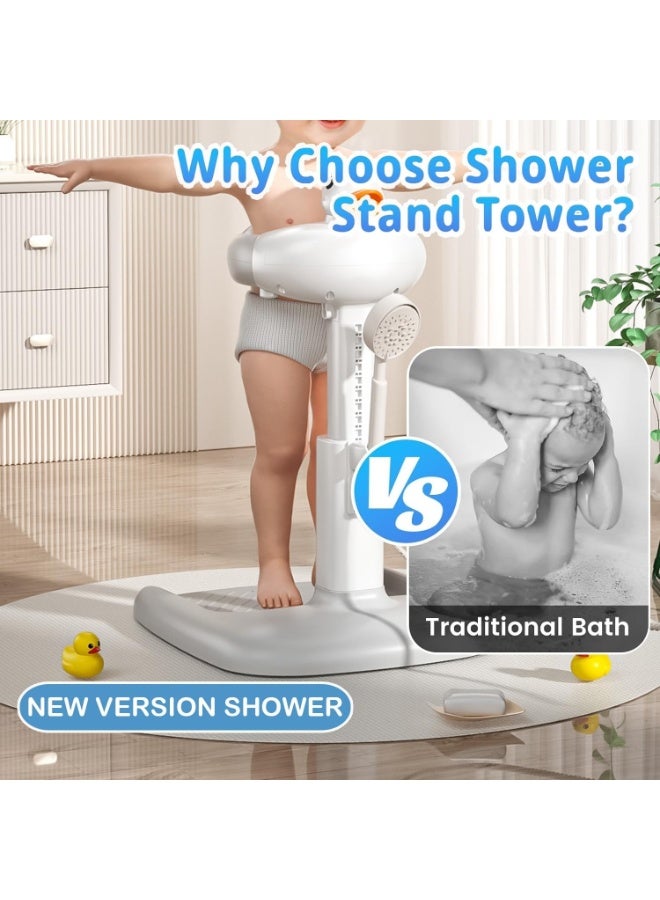 Adjustable height baby bath stand with anti-slip base, portable foldable bath stand for infant safety, freestanding with adjustable height and safety handle - bathtub support for infants 5-36 months - Image 4