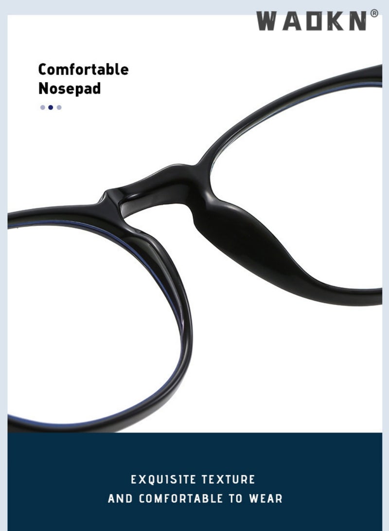 WAOKN Unisex Kids Square Blue Light Blocking Glasses, Premium Ultra-light Flexible TR90 Frame TAC 1.61 HD Clear Lens, Anti Eyestrain UV Glare Protection Children Computer Glasses for Online Classes Gaming Reading Daily Eye Care for Boys Girls - Image 3