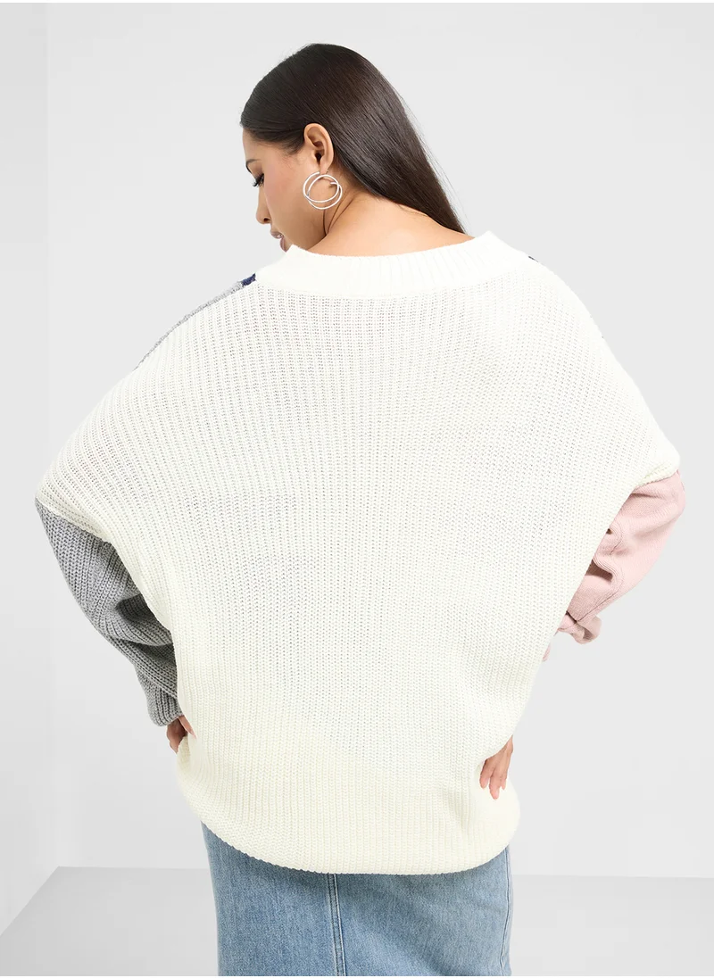 trendyol Colorblock Knitted Sweater