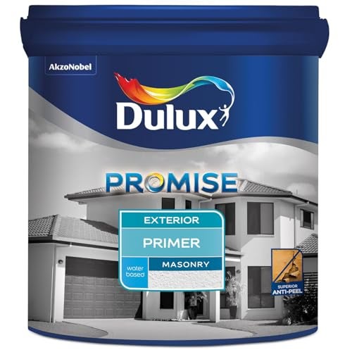 Dulux Promise Exterior Wall Paint Primer | Water Based Premium Wall Primer with Anti - Chalking & Superior Whiteness For Bright Walls (1 Litres) | 3 Years Warranty - Image 1