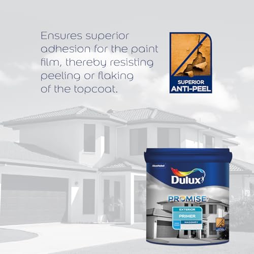 Dulux Promise Exterior Wall Paint Primer | Water Based Premium Wall Primer with Anti - Chalking & Superior Whiteness For Bright Walls (1 Litres) | 3 Years Warranty - Image 3
